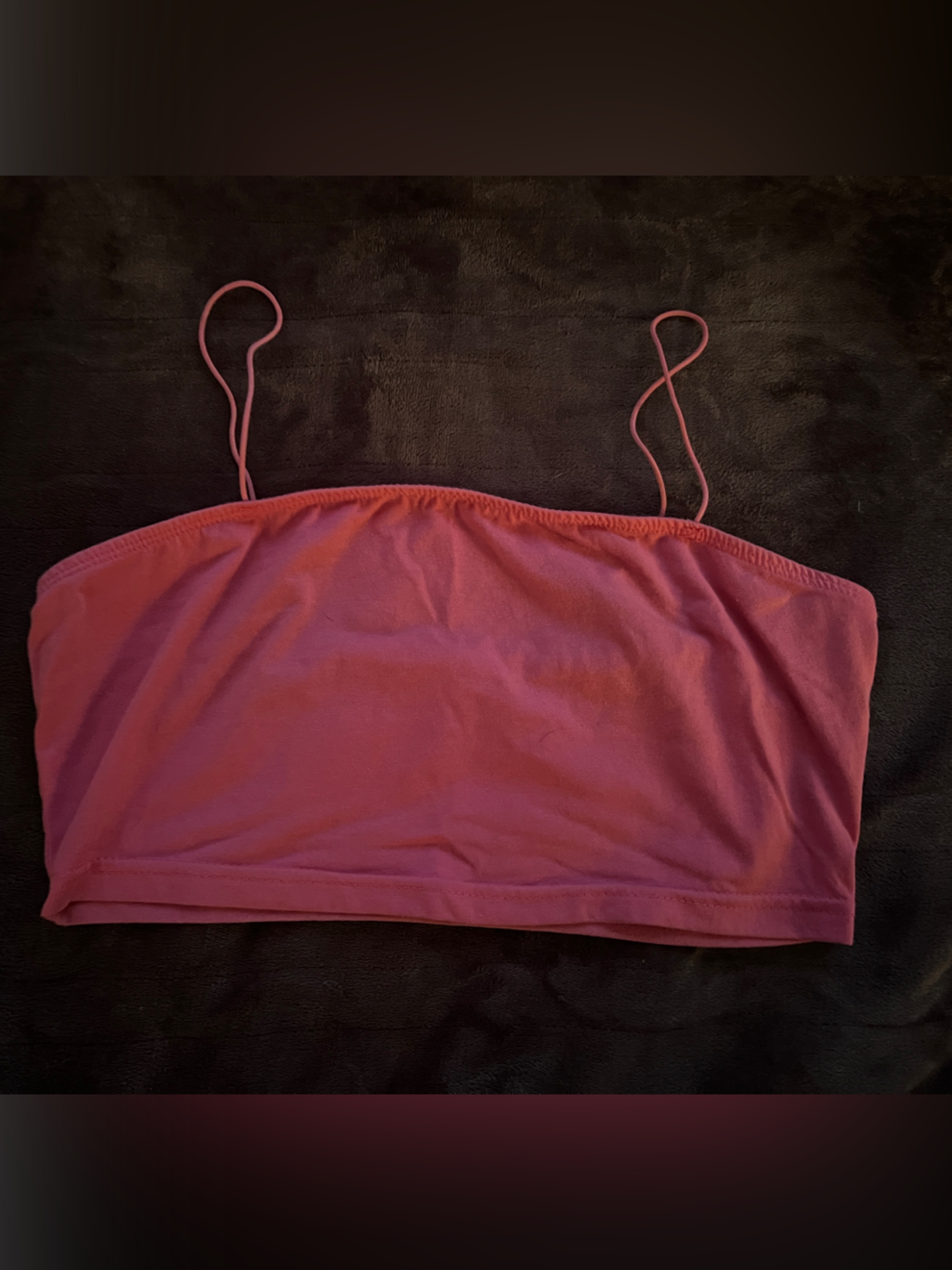 Simple Pink Tube Top With Thin Straps